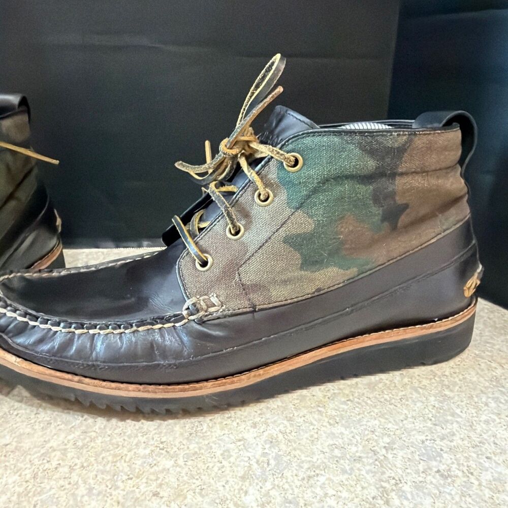 Cole Haan Camo Boots Grand.OS Pinch Rugged Brown Green Men's Size 12M - Picture 2 of 7